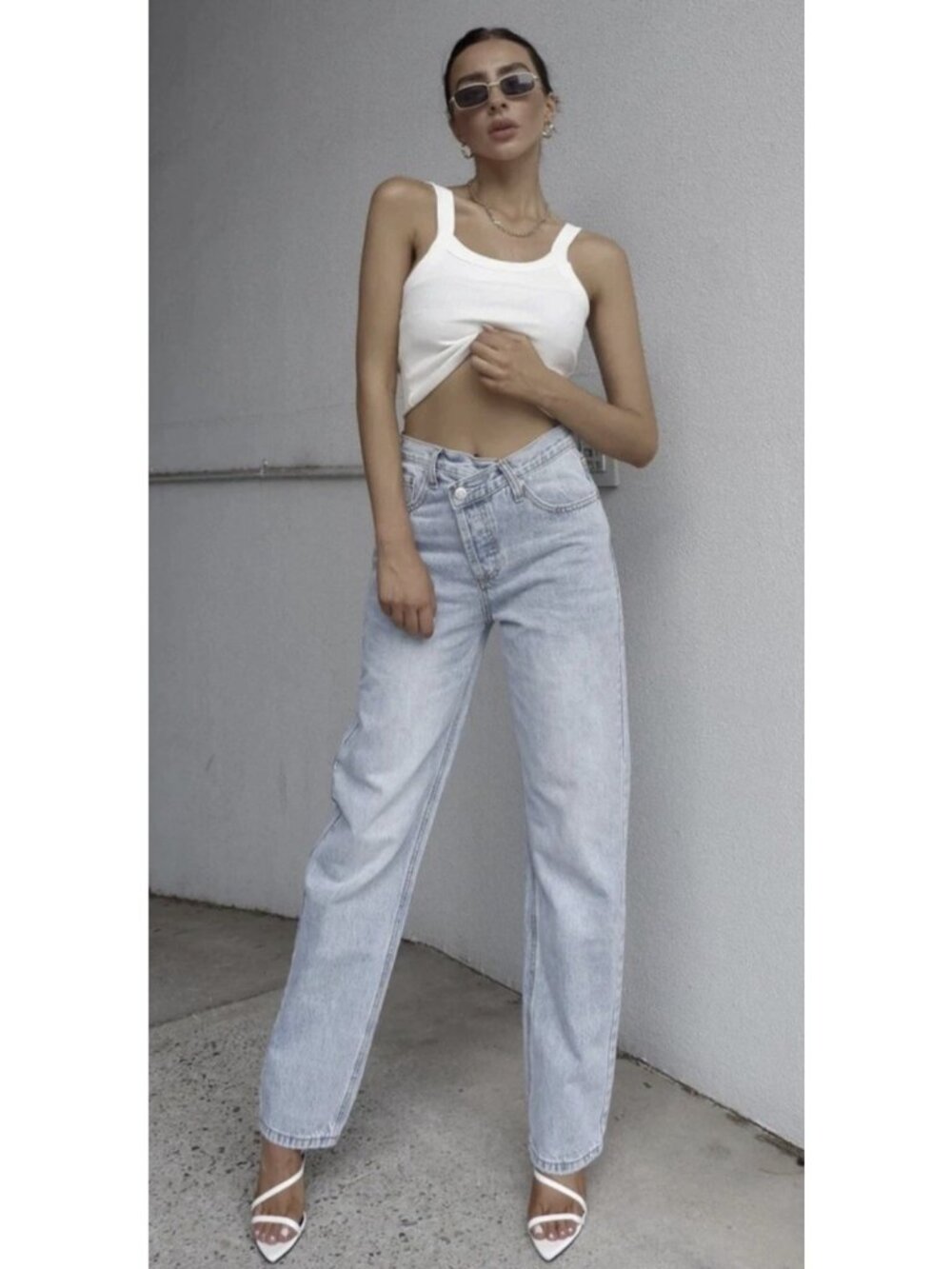 Princess Polly PR.DNM Jeans Womens Size 2 High Rise Straight Wide Leg Revolve